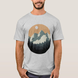 Mountain en Forest Scene Silhouette T-shirt