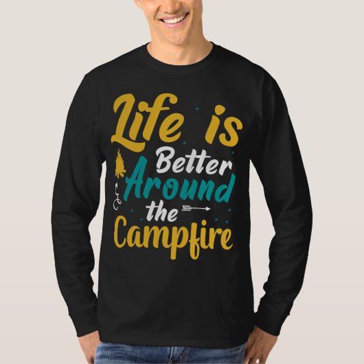 Mountain en Forest Scene Silhouette T-shirt (Voorkant)