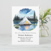 Mountain Escapade Adventure wacht op Baby shower Kaart (Staand voorkant)