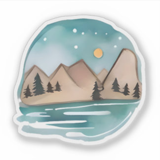 Mountain Escape onder de sterren Sticker