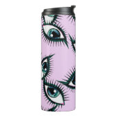 Mountain Eye Abstract iconisch ontwerp Thermosbeker (Gedraaid links)