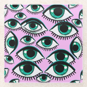 Mountain Eye Abstract pictogram Glazen Onderzetter
