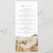 Mountain Fall Bruiloft Menu (Voorkant)