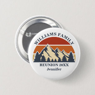Mountain Family Reunion Aangepaste naam Label Ronde Button 5,7 Cm