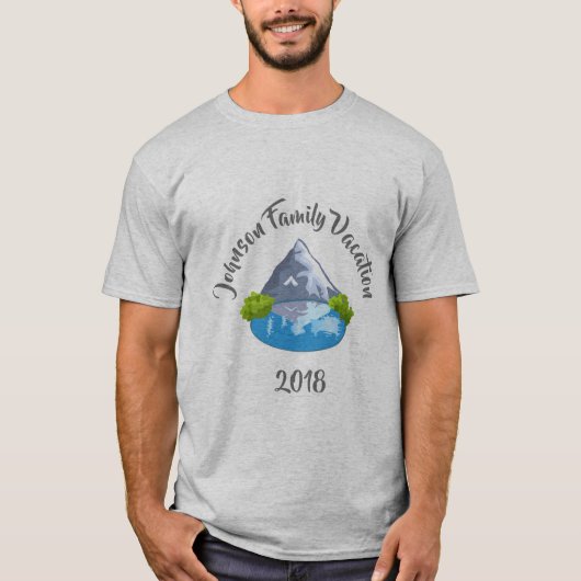 Mountain Family Vakantie T-shirt (Voorkant)
