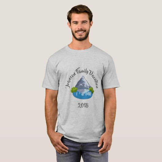 Mountain Family Vakantie T-shirt (Voorkant volledig)