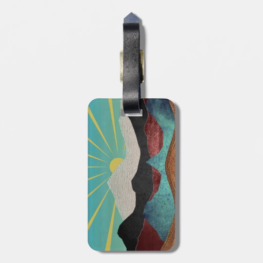 Mountain Fantasy Sunrise Bagagelabel (Achterkant verticaal)