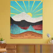 Mountain Fantasy Sunrise Canvas Afdruk (Insitu (Woonkamer))