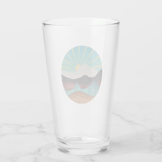 Mountain Fantasy Sunrise Glas (Achterkant)