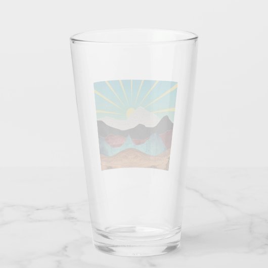 Mountain Fantasy Sunrise Glas (Achterkant)