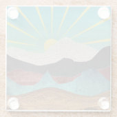 Mountain Fantasy Sunrise Glazen Onderzetter (Achterkant)