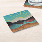 Mountain Fantasy Sunrise Kartonnen Onderzetters (Schuin)