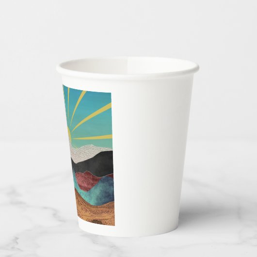 Mountain Fantasy Sunrise Papieren Bekers (Links)