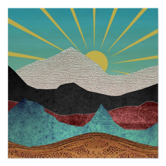 Mountain Fantasy Sunrise Perfect Poster (Voorkant)