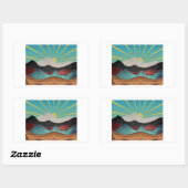 Mountain Fantasy Sunrise Rechthoekige Sticker (Vel)