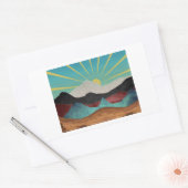 Mountain Fantasy Sunrise Rechthoekige Sticker (Envelop)