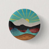 Mountain Fantasy Sunrise Ronde Button 3,2 Cm (Voorkant)
