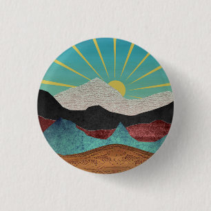 Mountain Fantasy Sunrise Ronde Button 3,2 Cm