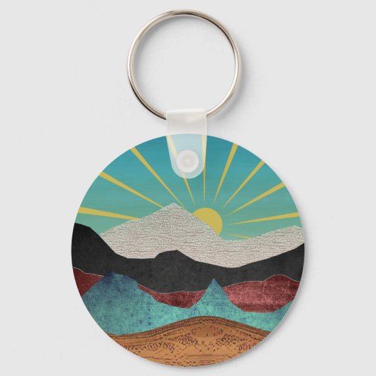 Mountain Fantasy Sunrise Sleutelhanger (Voorkant)
