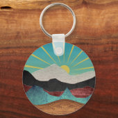 Mountain Fantasy Sunrise Sleutelhanger (Achterkant)