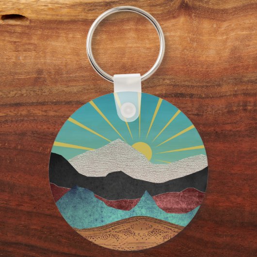 Mountain Fantasy Sunrise Sleutelhanger (Voorkant)