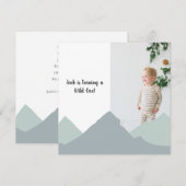 Mountain First Birthday Photo Invitation (Voorkant / Achterkant)