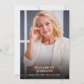 Mountain Floral Celebration Of Life Photo Funeral Kaart (Achterkant)