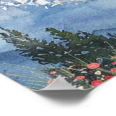 Mountain Floral Olive Green Wedding Seating Chart Poster (Hoek)