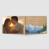 Mountain Floral Rustic Kraft Wedding Photo Gastenboek (Volledig)