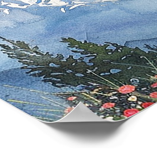 Mountain Floral Terracotta Wedding Seating Chart Poster (Hoek)