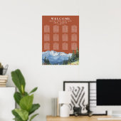 Mountain Floral Terracotta Wedding Seating Chart Poster (Thuiskantoor)