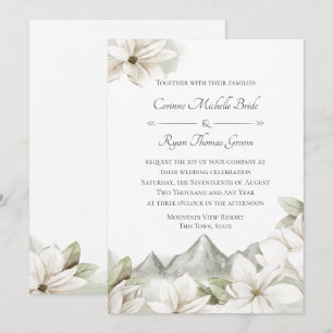 Mountain Floral Wedding Kaart
