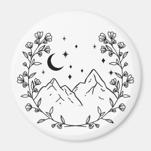Mountain Floral Wreath Magneet
