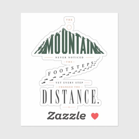Mountain Footsteps Afstand Quote Vinyl Sticker (Vel)