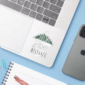 Mountain Footsteps Afstand Quote Vinyl Sticker (Laptop met iPhone)
