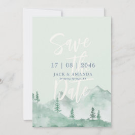 Mountain Foreat natuur bruiloft save the date Kaart