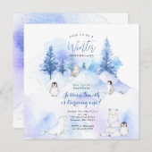 Mountain Forest Animal Winter Onederland Verjaarda Kaart (Voorkant / Achterkant)