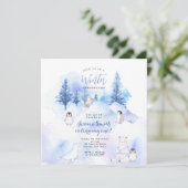 Mountain Forest Animal Winter Onederland Verjaarda Kaart (Staand voorkant)