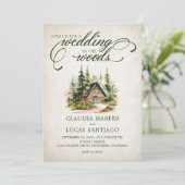 Mountain Forest Bestemming Bruiloft Details Kaart (Staand voorkant)