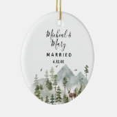 Mountain Forest Bomen Bruiloft Ornament Gift (Rechts)