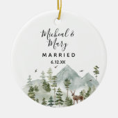 Mountain Forest Bomen Bruiloft Ornament Gift (Voorkant)