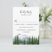 Mountain Forest Bruiloft RSVP met Maaltijd Keuze K Kaartje (Staand voorkant)