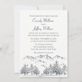 Mountain Forest Bruiloft Zwart Wit Landelijk Rusti Kaart (Voorkant)