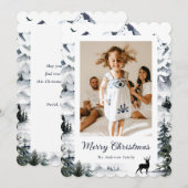 Mountain Forest Deer Foto Vrolijke Kerst Kaart (Voorkant / Achterkant)