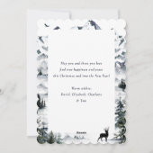 Mountain Forest Deer Foto Vrolijke Kerst Kaart (Achterkant)