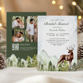 Mountain Forest Deer QR Code Foto Vrijgezellenfees Kaart