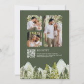 Mountain Forest Deer QR Code Foto Vrijgezellenfees Kaart (Achterkant)