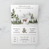 Mountain Forest Deer QR Code Photo Wedding (Binnen)