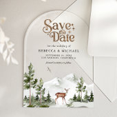 Mountain Forest Deer Wedding Save the Date Acryl Uitnodigingen