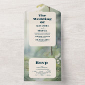 Mountain Forest Elegante Rustieke Bruiloft All In One Uitnodiging (Binnen)